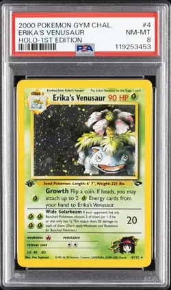 2000 POKEMON GYM CHALLENGE HOLO-1ST ED #4 ERIKA'S VENUSAUR PSA 8 - Image 1