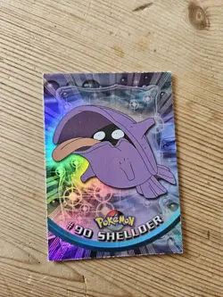 Pokemon topps Tv animation edition Shellder #90 Rainbow holo Foil blue logo - Image 1