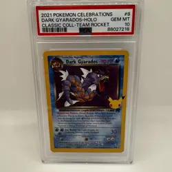 PSA 10 Dark Gyarados 8/82 Celebrations Classic Collection Holo Rocket Pokemon - Image 1