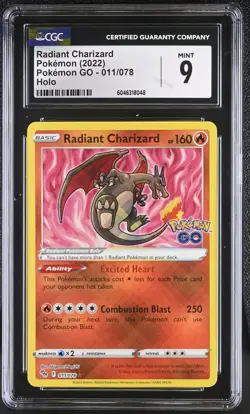 RADIANT CHARIZARD Pokemon Go Holo Rare #011 CGC 9 [Nostalgium] - Image 1