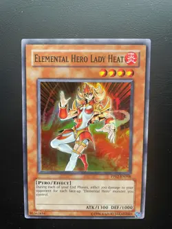 Yugioh Elemental Hero Lady Heat PP02-EN008 Unlimited Edition Super Rare LP - Image 1