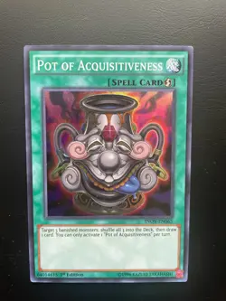Yugioh Pot Of Acquisitiveness INOV-EN065 Super Rare 1st Edition MP/HP - Image 1