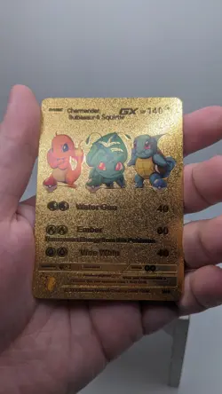 Nintendo Pokemon Charmander, Bulbasaur & Squirtle GX Gold Foil Fan Art Card - Image 3