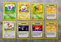 Pokemon RARE Vtg 8 Card Lot BASE SET 2 1999 WOTC Lass Pinsar Electrode Venomoth - Image 1
