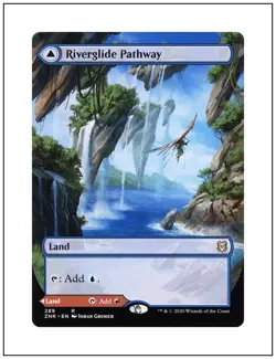 1x Riverglide Pathway, Borderless Art, Magic MTG NM - Image 1