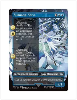 1x Summon: Shiva, Borderless Art, Final Fantasy, Magic MTG NM - Image 1