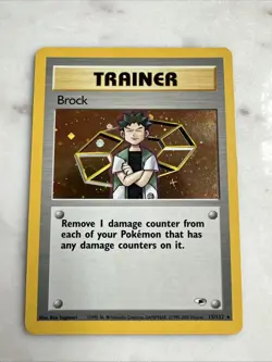 Brock - 15/132 [Gym Heroes] Pokemon TCG - Unlimited HOLO RARE Trainer - NM - Image 1