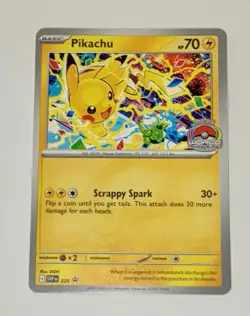 Pokemon TCG Pikachu Promo SVP 225 World Championships 2025 Stamped! - Image 1