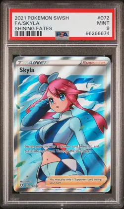 2021 POKEMON SWORD & SHIELD SHINING FATES #072 FULL ART/SKYLA PSA 9 - Image 1