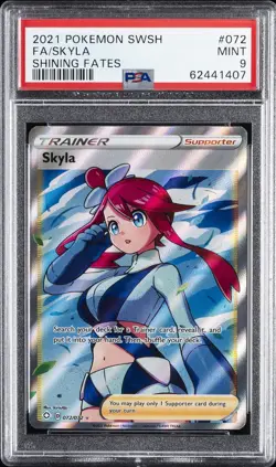 2021 POKEMON SWORD & SHIELD SHINING FATES #072 FULL ART/SKYLA PSA 9 - Image 1