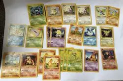 Lot of Original authentic 1999 OG Pokemon Cards TCG base Set w Holo Zapdos PSA9 - Image 1