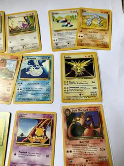 Lot of Original authentic 1999 OG Pokemon Cards TCG base Set w Holo Zapdos PSA9 - Image 4