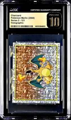 CGC 10 GEM MINT Pristine Pokemon 2000 Charizard Merlin Series 2 #121 Holo POP 2! - Image 1