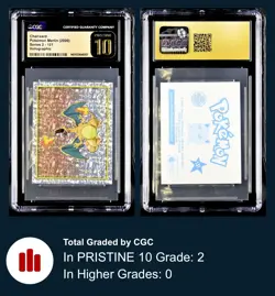 CGC 10 GEM MINT Pristine Pokemon 2000 Charizard Merlin Series 2 #121 Holo POP 2! - Image 2