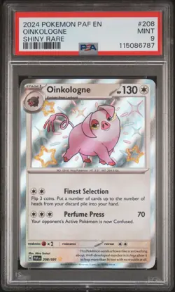 2024 POKEMON PAF EN-PALDEAN FATES SHINY RARE #208 OINKOLOGNE PSA 9 - Image 1