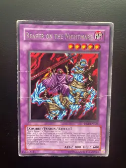 Yugioh Reaper On The Nightmare DR1-EN026 Unlimited Edition Rare Damaged - Image 1