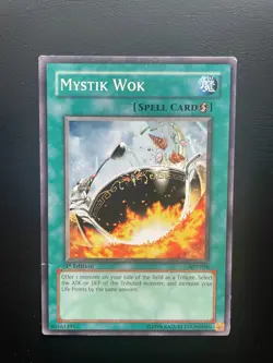 Yugioh Mystik Wok AST-036 1st Edition Common Damaged - Image 1