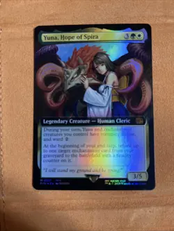 Yuna, Hope of Spira Extended Art Final Fantasy Foil MTG Card 0517 NM/M Condition - Image 1