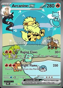 Arcanine Holographic Pokemon Card VMAX EX GX ACG V Star custom - Image 2