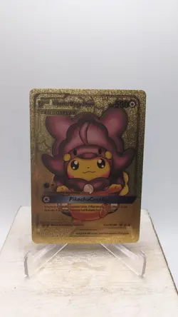 Nintendo Pikachu Mega Altaria 590HP Gold Foil Metal Fan Art Card Cosplay - Image 1