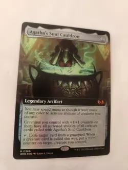 MTG Agatha's Soul Cauldron Wilds of Eldraine Borderless Foil Mythic Rare Card - Image 1
