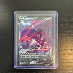 Pokemon TCG Eternatus v SWSH064 Ultra Rare Card Near Mint Condition - Image 1