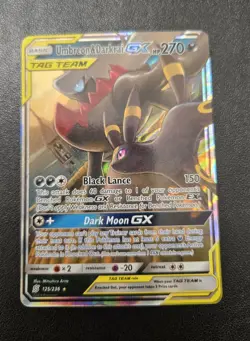 Pokemon TCG Umbreon & Darkrai GX Holo Card 125/236 Sm-Unified Minds TAG TEAM 💎 - Image 1