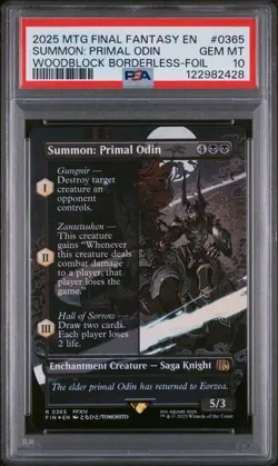 2025 MTG Final Fantasy Summon: Primal Odin Foil #365 PSA 10 - Image 1