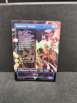 NM Borderless Foil Summon: Valefor, MTG, Final Fantasy, Magic, 197 - Image 1