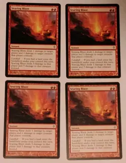 Mtg WORKDWAKE burn spell SEARING BLAZE x4 unplayed NM - Image 1