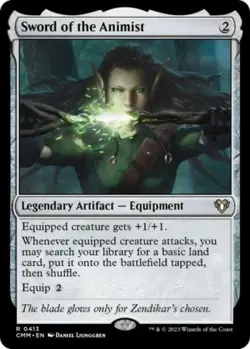MTG English Sword of the Animist NM Foil Commander Masters - Image 1