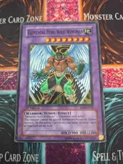 Yugioh Elemental Hero Wild Wingman EOJ-EN035 Super 1st Edition Heavily Played - Image 1
