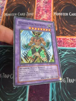 Yugioh Elemental Hero Wild Wingman EOJ-EN035 Super 1st Edition Heavily Played - Image 2