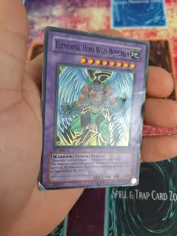 Yugioh Elemental Hero Wild Wingman EOJ-EN035 Super 1st Edition Heavily Played - Image 4