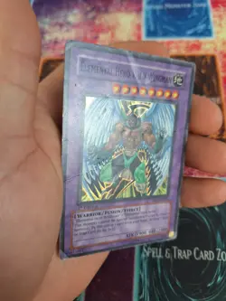 Yugioh Elemental Hero Wild Wingman EOJ-EN035 Super 1st Edition Heavily Played - Image 5