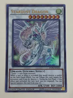 Yugioh - Stardust Dragon - Limited Edition Ultra Rare NM - Free Holo Card - Image 1