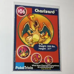 Pokemon Poketrivia Card Charizard 06 - Image 1