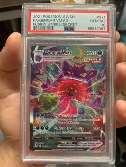 Gengar VMAX Alternate Art Secret Holo Card 271/264 Swsh08: Fusion Strike Psa10 - Image 1