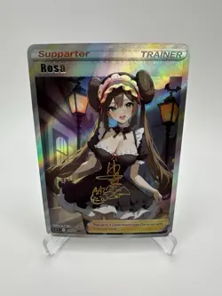 Rosa Full Art Textured Pokemon Bikini Anime Waifu ACG DIY Trainer Art Card - Image 1