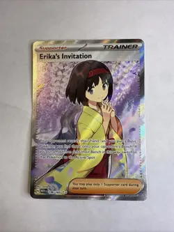 Pokemon TCG Erika's Invitation Scarlet & Violet Holo Ultra Rare Card 196/165 - Image 1