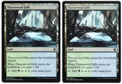 Thornwood Falls x2 2x 2014 Khans of Tarkir FOIL Colorless Common Land MTG NM AZ1 - Image 1