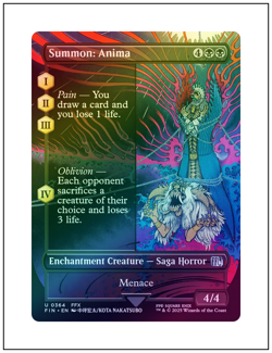 1x Summon: Anima, Foil, Borderless Art, Final Fantasy, Magic MTG NM - Image 1