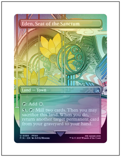 1x Eden, Seat of the Sanctum, Foil, Borderless Art, Final Fantasy, Magic MTG NM - Image 1