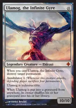 MTG English Ulamog, the Infinite Gyre Light Play Foil Rise of the Eldrazi - Image 1
