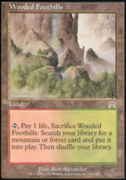MTG English Wooded Foothills NM Foil Onslaught - Image 1