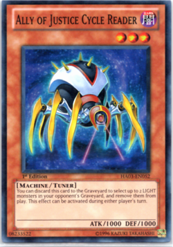 Ally of Justice Cycle Reader - HA03-EN052 - Super Rare - 1st Edition - Yugioh - Image 1