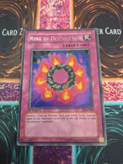 Yugioh Ring of Destruction PGD-000 Secret Rare 1st Edition Lightly Played - Image 1