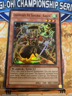 Yugioh Legendary Six Samurai - Kageki SDWA-EN018 1st Edition NM - Image 1