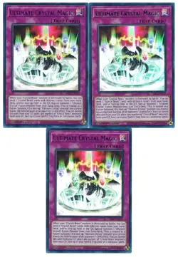 Yugioh Ultimate Crystal Magic x 3 Ultra Rare Blue Green Purple NM - Free Holo - Image 1