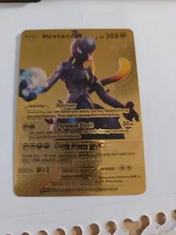 Pokemon Card Mewtwo GX Full Art 300HP Gold Foil Fan Art Mint Condition - Image 1